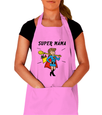 Kariban Zástěra na vaření pro maminku - Super máma Barva: Růžová (Light Pink)