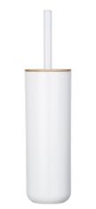 Wenko Toaletní kartáč POSA, bílý s bambusovým víkem, 37 x 9 cm