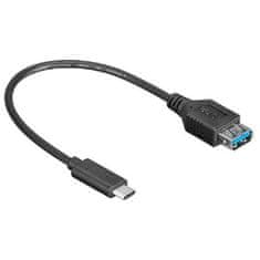 AQ USB kabel USB 3.1 USB-C samec - USB 3.0 A samice , 0.2 m - černá (CC68002)