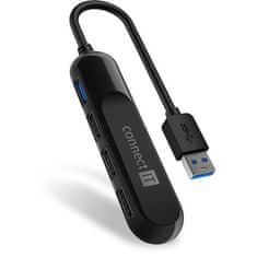 Connect IT USB Hub USB 3.0/ USB 3.2, 3x USB 2.0 - černý