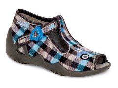 Befado chlapecké sandálky SNAKE 217P051 kostka, modro-černá, auto, velikost 18