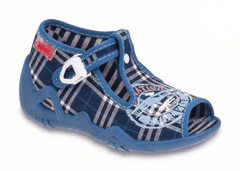 Befado dětské sandálky SNAKE 217P028 káro, modré, znak, velikost 18