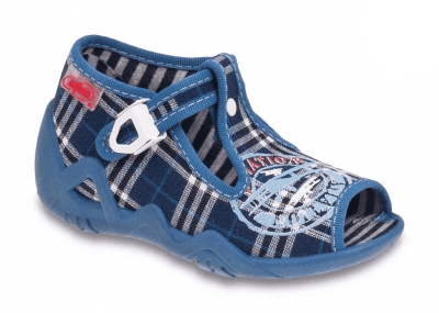 Befado dětské sandálky SNAKE 217P028 káro, modré, znak