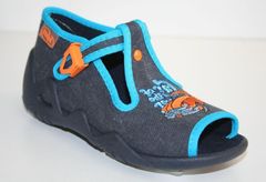 Befado chlapecké sandálky SNAKE 217P022 šedo modré, oranžové auto, velikost 20