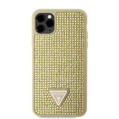 Guess Zadní kryt Rhinestones Triangle Metal Logo na iPhone 11 Pro Max zlatý