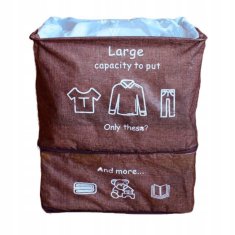 INNA Rozšiřitelný textilní organizér do koše na prádlo koš na prádlo SKVANDA HOME 60l odstíny hnědé a béžové barvy