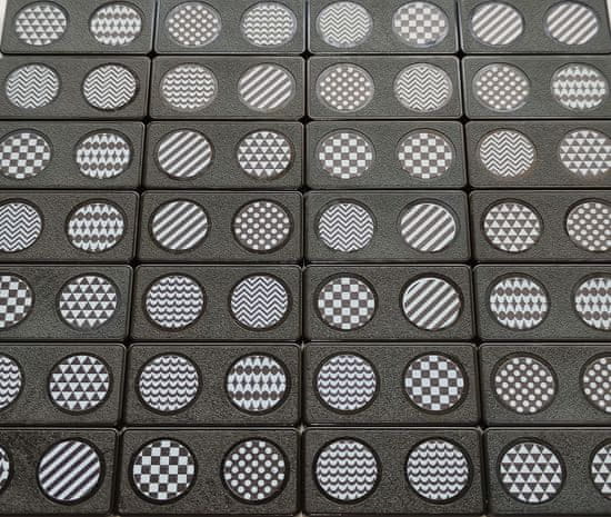 YOMENY Domino Černobílá grafika - černý kámen, 28 hracích kostek
