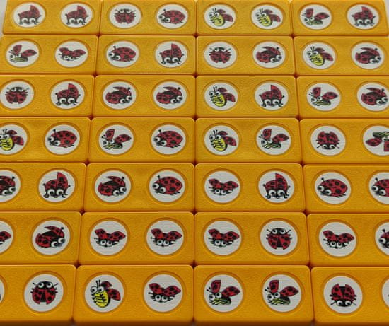 YOMENY Domino berušky - žlutý kámen, 28 hracích kostek