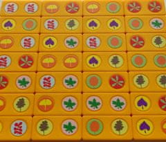 YOMENY Domino listy - žlutý kámen, 28 hracích kostek