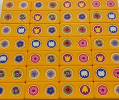 YOMENY Domino kytky - žlutý kámen, 28 hracích kostek