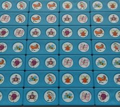 YOMENY Domino broučci - světle modrý kámen, 28 hracích kostek