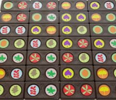 YOMENY Domino listy - hnědý kámen, 28 hracích kostek