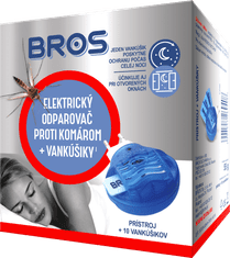 BROS 06940 Elektrický odpařovač proti komárům + polštářky - 10 kusů