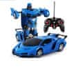 Auto Robot Transformers 2v1 R/C dálkové ovládání Light Sound Drift Blue