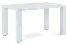 Autronic Moderní jídelní stůl Jídelní stůl 135x80x76 cm, vysoký lesk bílý (AT-3007 WT) (2xKarton)