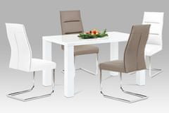 Autronic Moderní jídelní stůl Jídelní stůl 135x80x76 cm, vysoký lesk bílý (AT-3007 WT) (2xKarton)