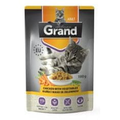 GRAND GRAND kaps. kočka deluxe 100% kuřecí se zel.100g
