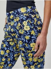 Orsay Žluto-modré květované zkrácené kalhoty ORSAY S