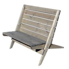 Sotra EcoFurn Granny Dřevěné zahradní skládací židle pro 2 osoby, borovice, šedý olej
