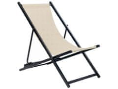 Beliani Skládací plážová židle béžová/černá LOCRI II