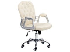 Beliani Otočná kancelářská židle z umělé kůže béžová PRINCESS