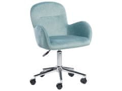 Beliani Sametová kancelářská židle mátově zelená PRIDDY