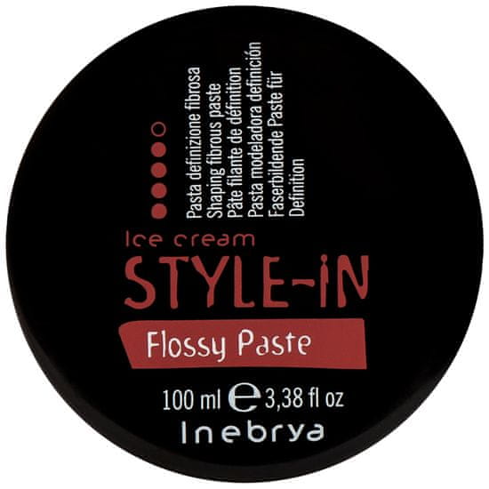 Inebrya Style-in Flossy modelovací pasta - Možnost opakovaného stylingu po celý den, Lehké složení, které nezatěžuje vlasy, 100ml