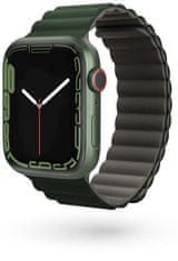 EPICO magnetický pásek pro Apple Watch 42/44/45 mm – ŠEDÁ/zelená, 63418101900002