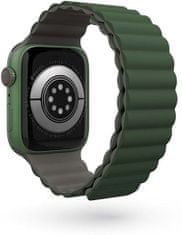 EPICO magnetický pásek pro Apple Watch 42/44/45 mm – ŠEDÁ/zelená, 63418101900002