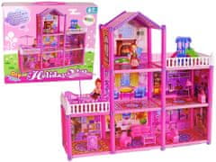 shumee DIY domeček pro panenky Villa vybavení pro panenky 129 kusů růžová