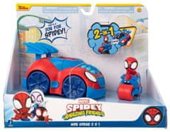 Spiderman Vozidlo Disney Spider-Man 2 v 1 (auto a motorka) 16 cm