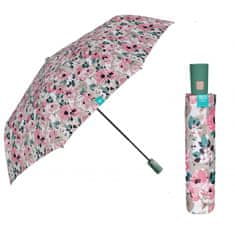 Perletti Dámský skládací automatický deštník Peonie/růžový, 26305