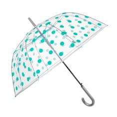Perletti Dámský automatický deštník Stampa Transparent / zelená, 26334
