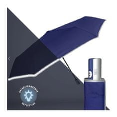 Perletti Technology Plně automatický skládací deštník s reflexním pásem / modrý, 21754