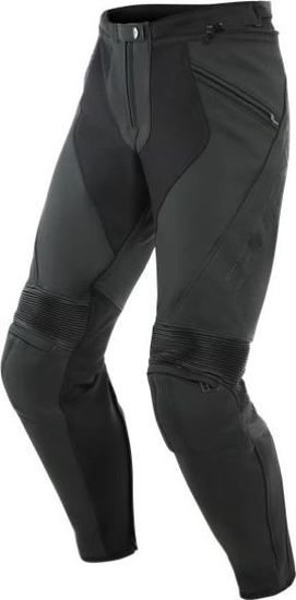 Dainese Moto kalhoty PONY 3 matné černé kožené - zkrácené