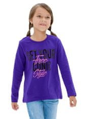 WINKIKI Dívčí tričko s dlouhým rukávem Cat fialová 134