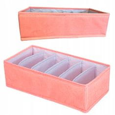INNA Dámský organizér na spodní prádlo 6 přihrádek box 32x 15,5 barva růžová