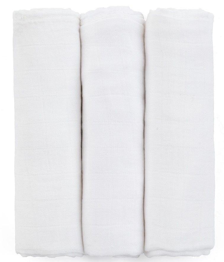 Levně Petite&Mars Sada plenek bambusová mušelínová 3ks Moussy Total White, 68 x 68 cm
