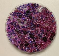 INTEREST Korálky skleněné směs 120g fialová.