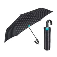 Perletti Time, Pánský automatický skládací deštník Gessato / černý, 26346