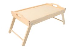 Čisté dřevo Dřevěný servírovací stolek do postele 50x30 cm - nelakovaný
