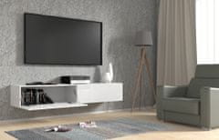 Homlando TV stolek BINGO 180 cm závěsná bílý mat / bílý lesk