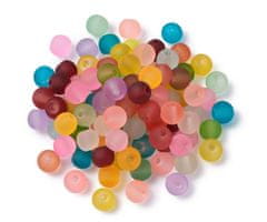 Kraftika 20ks frosted crystal mix barvy módní beads kulaté skleněné