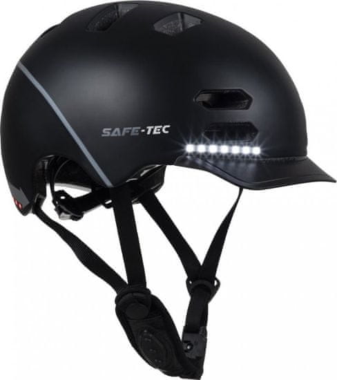4DAVE SAFE-TEC Chytrá Bluetooth helma/ SK8 Black L