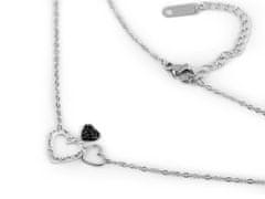 Kraftika 1ks crystal srdce náhrdelník z nerezové oceli s broušenými