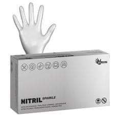 Espeon Nitrilové rukavice NITRIL SPARKLE 100 ks, nepudrované L, perleťově stříbrné