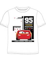 E plus M Chlapecké tričko s krátkým rukávem Auta - Blesk McQueen - bílé