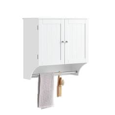 SoBuy SoBuy BZR84-W Nástěnná skříňka Koupelnová skříňka Kuchyňská skříňka Lékárnička Koupelnový nábytek Bílá 60x60x30cm