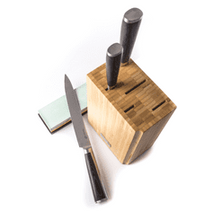 G21 Sada nožů G21 Damascus Premium v bambusovém bloku, Box, 3 ks + brusný kámen