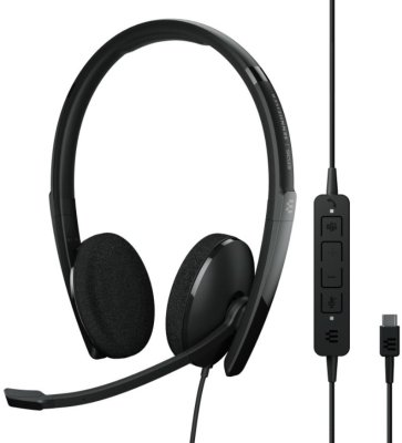 komunikační handsfree sluchátka epos adapt 160 t usb ii mikrofon na raménku usb konektor skvělá pro práci i zábavu